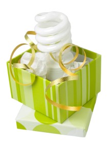 Eco friendly gift CFL light bulb in a box