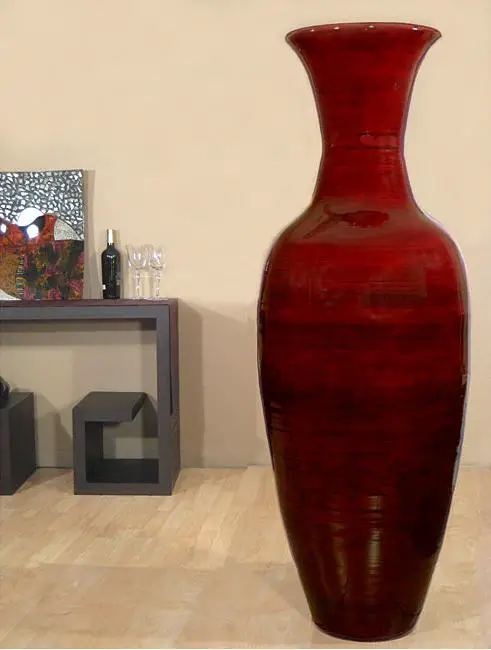 5ft red floor vase