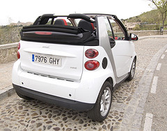 Rear view of a white Smart Fortwo Cabrio by davidvillarreal on Flickr