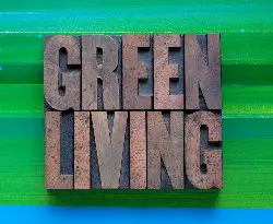 Eco green living plaque illustration emblem
